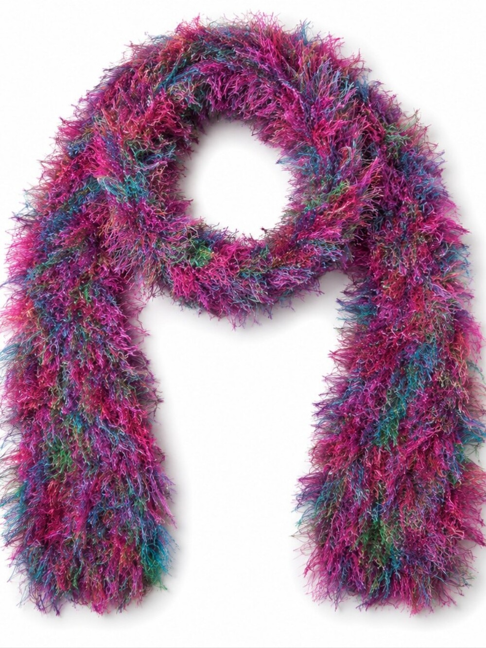 Multi Colored Hand Knit Soft Fluffy Scarf